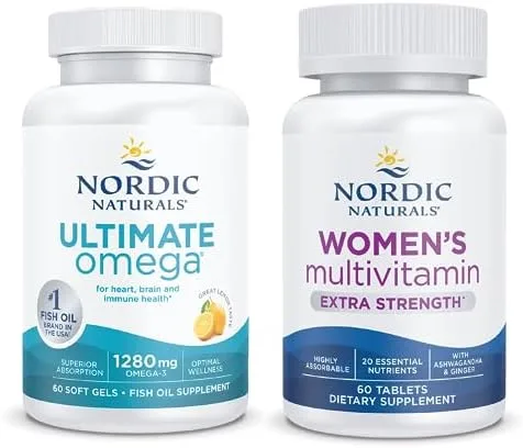 Nordic Naturals Paquete de iniciación - Multivitamínico extra fuerte para mujer, Ultimate Omega