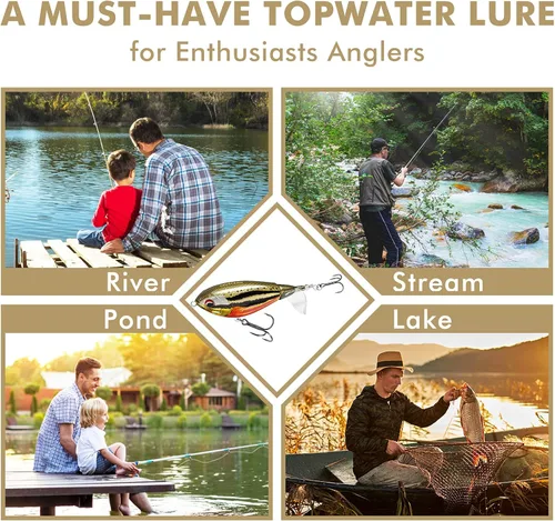 Miniatura 7 de TRUSCEND PoPobait con ganchos BKK, señuelos de pesca para lubina, lucio, lucio, perca almizclada, señuelo flotante para agua dulce o salada
