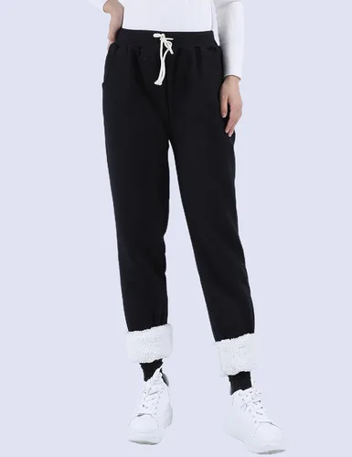 Miniatura 3 de Yeokou - Pantalones deportivos abrigados de invierno para mujer, con forro de sherpa