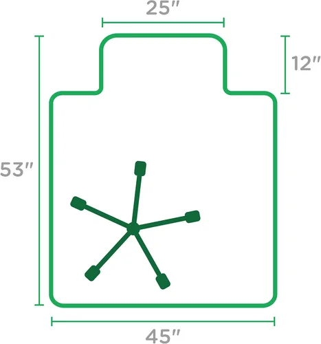 Miniatura 4 de Dimex Tapete de alfombra de oficina de pelo bajo para silla con borde, 45" x 53" x 0.11