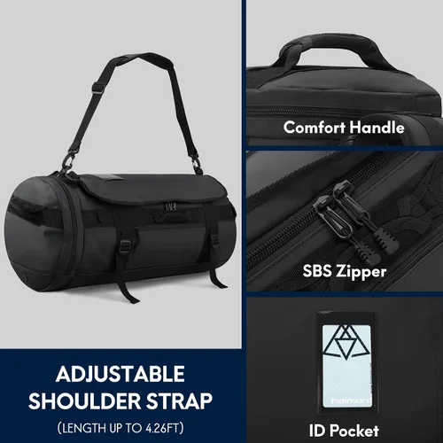 Miniatura 5 de Haimont Mochila de lona, bolsa de viaje con compartimento para zapatos, resistente al agua, para hombres y mujeres, viajes diarios,