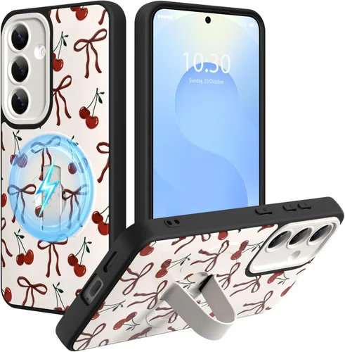 Miniatura 83 de Funda magnética compatible con Samsung Galaxy S25 Ultra para mujeres y hombres, estética flor de durazno, correa de muñeca ajustable incorporada