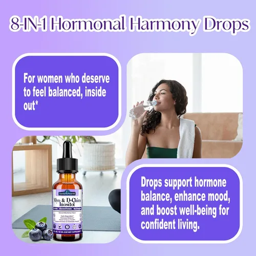 Miniatura 6 de Suplemento de mio-inositol y D-Chiro inositol para mujeres, proporción 40:1 que apoya el equilibrio hormonal y el ovario con bayas de árbol casto