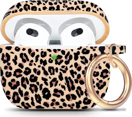 Miniatura 18 de Funda de silicona con flores compatible con AirPods Pro 2019, Gawnock - Funda suave y flexible para imprimir para mujeres y niñas con llavero - Flor