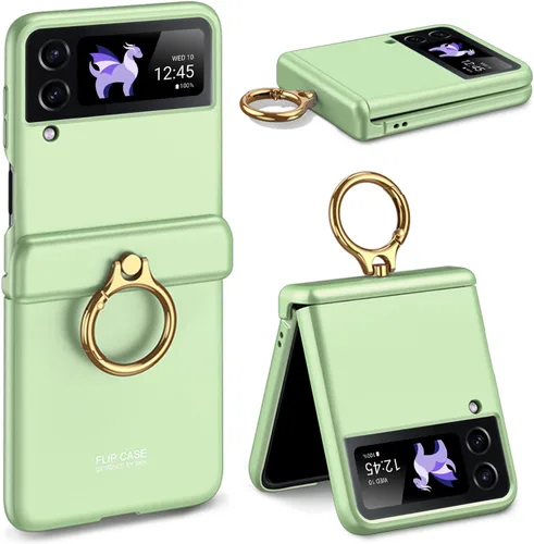 Miniatura 9 de Miimall Funda para Samsung Galaxy Z Flip 4 con soporte de anillo, funda para Galaxy Z Flip 4 con protección magnética de bisagra + protector