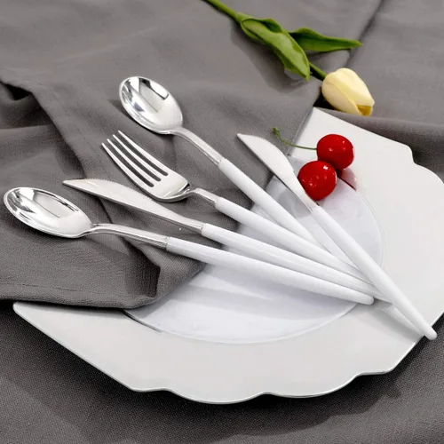 Miniatura 2 de WELLIFE Paquete de 144 cubiertos de plástico plateado, cubiertos desechables plateados incluye: 48 tenedores, 48 cuchillos y 48 cucharas, adecuados