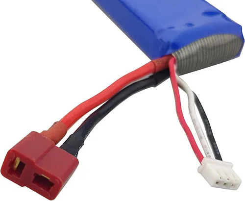 Miniatura 7 de Batería de litio de 2 piezas de 7.4 V 2200 mAh con cargador 2 en 1 para WLtoys K949 10428 10428-A L202 RC control remoto de alta velocidad