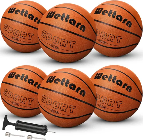 Miniatura 8 de Wettarn Rubber Training Basketball with Pump Street Ball Made for Teens Adults Indoor and Outdoor Game Gym Training Competition Basketball