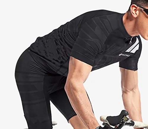 Miniatura 4 de sponeed - Jerséis de ciclismo para hombre, tops, camisas de ciclismo, manga corta, atuendo de ciclismo, chaqueta de ciclismo de cierre completo