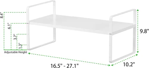 Miniatura 2 de Estante de almacenamiento expandible apilable para cocina, baño, despensa, armario de especias, encimera, escritorio de oficina en casa, resistente