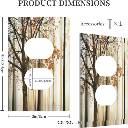 Miniatura 5 de Cubiertas de Placa de Pared Dúplex Individual Bosque Otoñal Hojas de Arce, Cubierta de Interruptor de Luz 1 Gang, Placa de Salida Decorativa