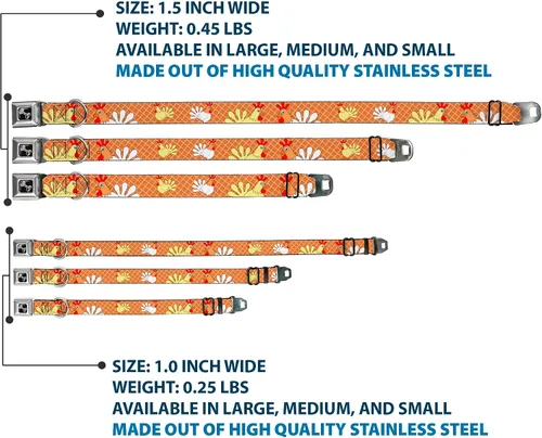 Miniatura 3 de Buckle-Down Collar de perro con diseño de gofres y pollo de 9-15 pulgadas, pequeño