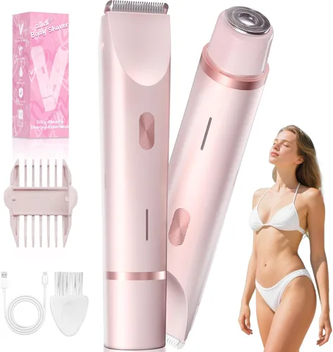 Recortadora de Bikini para Mujeres – Afeitadora Eléctrica Suave para Áreas Sensibles, Afeitadora Recargable USB-C Impermeable para Cuerpo y Cara,