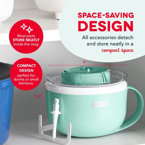 Miniatura 6 de Dash My Mug Ice Cream Maker - Máquina para hacer helados, hace una sola porción de gelato, yogur congelado, sorbete y más, fácil de limpiar y usar