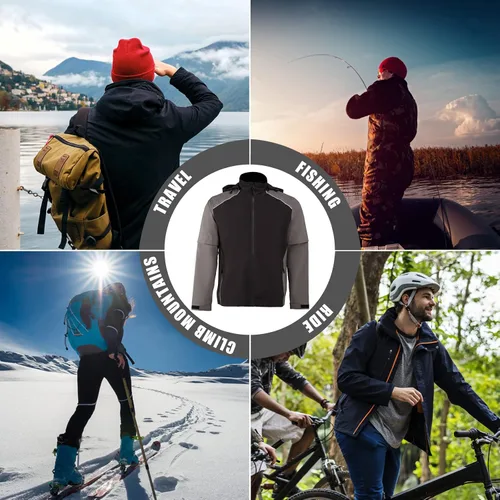 Miniatura 5 de K.E.J. Chaqueta impermeable de golf para hombre, impermeable, ligera, traje de golf para senderismo, ciclismo, correr, camping, viajes