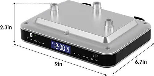 Miniatura 9 de iLive Radio FM Bluetooth para debajo del gabinete para cocina, estéreo inalámbrico con reloj y temporizador incorporados, 20 preajustes de FM, LCD