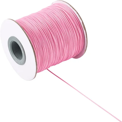 Miniatura 42 de Cheriswelry 90 yardas/rollo de 0.079 pulgadas, cordón encerado negro de poliéster coreano, joyería de cuentas, hilos para manualidades, cuerda