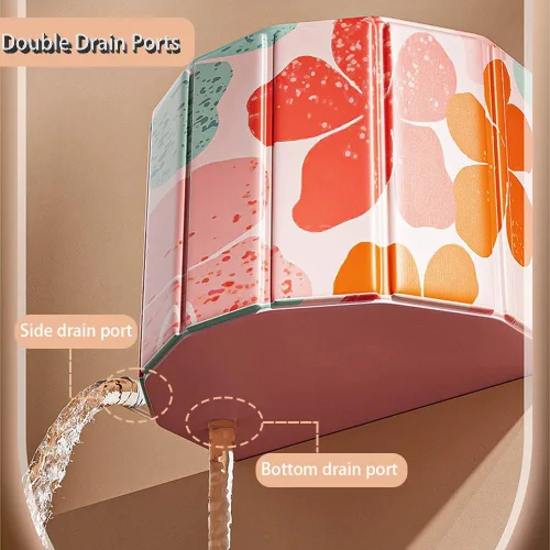 Miniatura 3 de Genrenyen Bañera Portátil para Adultos de 47" Grande Plegable Sin Instalación Bañera para Cabina de Ducha, Baño Caliente SPA Remojo Bañera de Pie