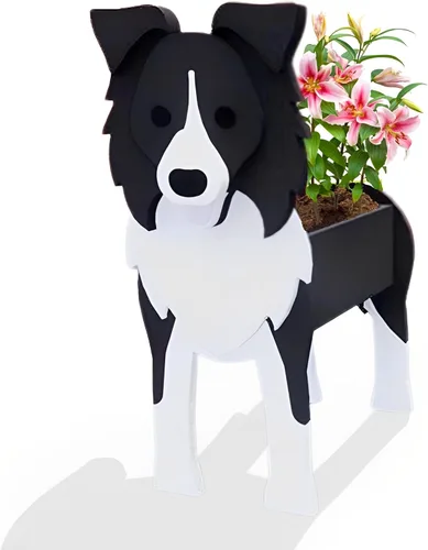 Miniatura 31 de Macetero de flores para perros, regalos para mujeres, bonitas macetas de PVC para perros, macetas para interiores y exteriores, maceta de jardín