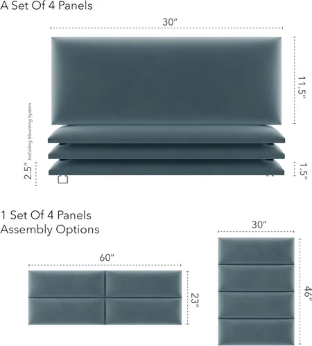 Miniatura 10 de Vant - Paneles tapizados para pared - Cabeceros montados en la pared tamaño King/Cal King - Cuero vintage blanco tórtola - Twin/King - Juego de 4