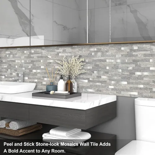 Miniatura 4 de BeNice Azulejos de cocina para despegar y pegar, azulejos autoadhesivos de mosaico para paneles de pared de baño, impermeables