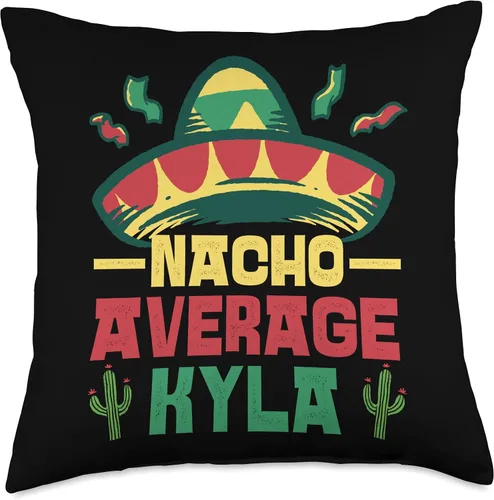 Miniatura 4 de Not Your Ordinary Name. Nacho Promedio Kyla - Almohada de 16 x 16 pulgadas, multicolor