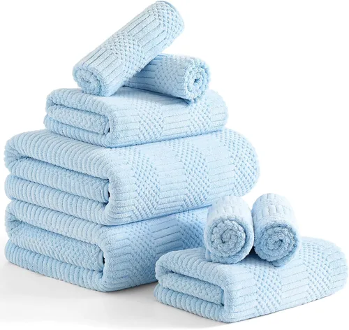 Miniatura 10 de Ferdilan Juego de 4 toallas de baño de gran tamaño de 35 x 70 pulgadas, toallas de baño extra grandes y suaves de 600 GSM, toallas de secado rápido