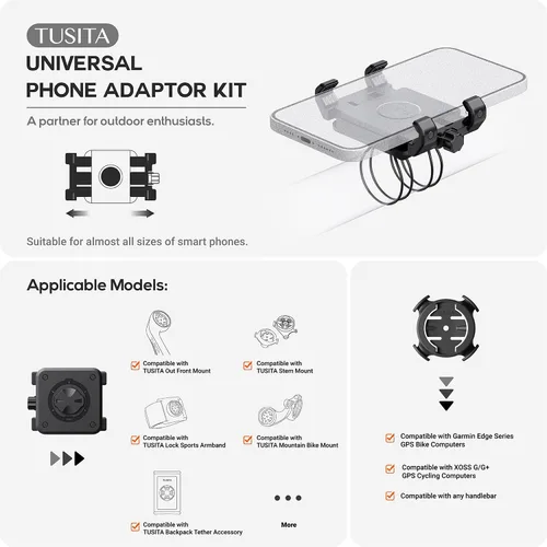 Miniatura 2 de TUSITA Soporte para teléfono de bicicleta compatible con Garmin Mount, 4.0"-6.9