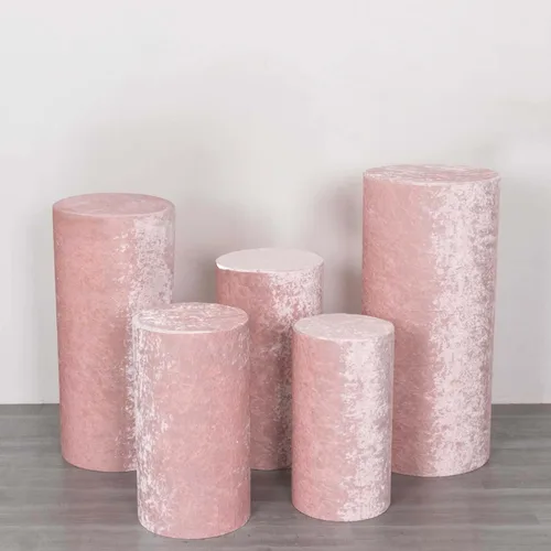 Miniatura 19 de Efavormart - Juego de 5 fundas de soporte para caja de exhibición cilíndrica de elastano, color negro, fundas elásticas para pilar de pedestal, 160