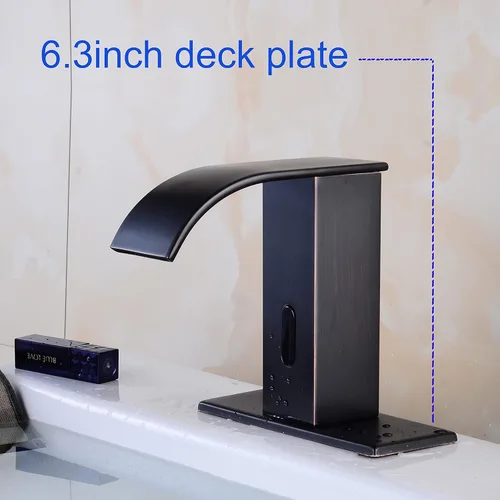 Miniatura 3 de Grifo automático de lavabo de baño sin contacto, sensor activado por movimiento, cuerpo cuadrado, mezclador de agua manos libres, ORB