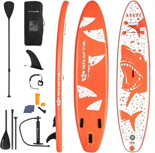 AUGESTER Tabla de remo inflable ligera de 10/10.5/11 pies, tabla de yoga de alta calidad con accesorios de SUP duraderos, con aletas, bolsa de