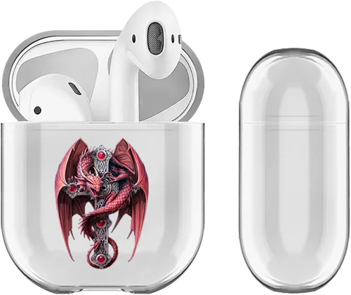 Miniatura 8 de Head Case Designs Funda de carga con licencia oficial de Anne Stokes Dagger Dragon Fantasy Designs de cristal duro transparente compatible con Apple