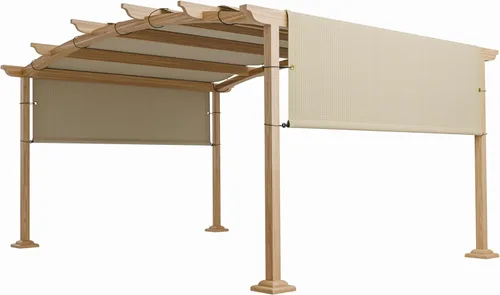 TANG Cubierta de Sombra de Repuesto para Pérgola de 9'x12', Toldo para Patio Terraza Parasol Universal, Tela de Sombra con Ojales para Jardín, Tela