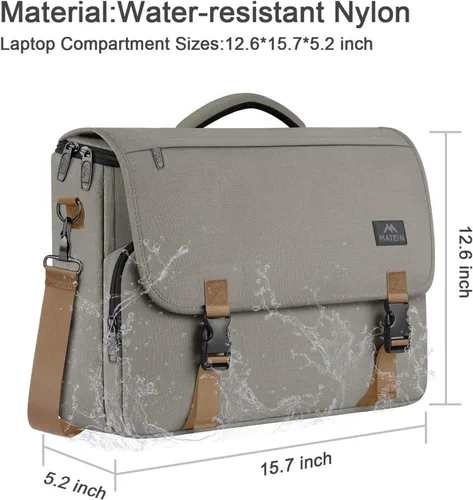 Miniatura 46 de MATEIN Bolsa tipo mensajero para hombres, mochila escolar para adolescentes, ligera de 17.3 pulgadas, maletín para laptop grande, bolsa cruzada