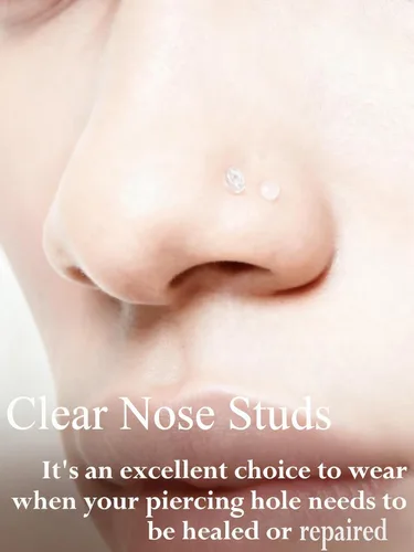 Miniatura 6 de Aretes transparentes con parte trasera plana de 18 G y 16 G para deportes de nariz, plástico de silicona, retenedores de cartílago para tragus