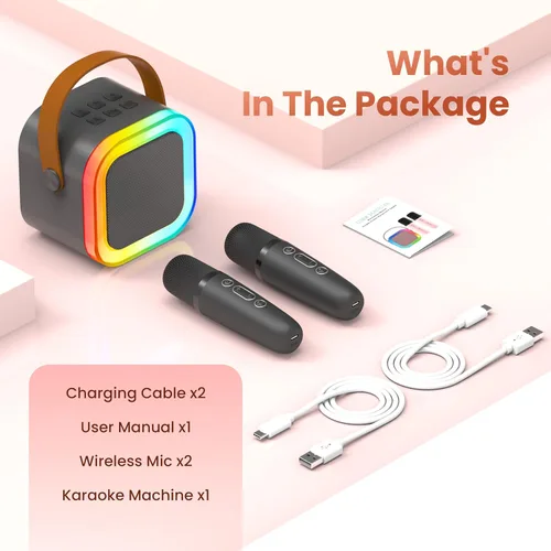 Miniatura 8 de Mini máquina de karaoke para niños y adultos, 2026, los mejores regalos de cumpleaños para niñas y niños de 3, 4, 5, 6, 7, 8 años, juguetes