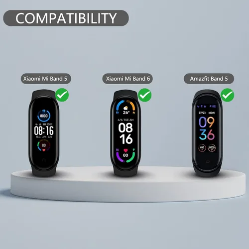 Miniatura 2 de Wanme Bandas para Amazfit Band 5 correas de repuesto para mujeres y hombres, paquete de 2 correas deportivas de silicona compatibles con Amazfit
