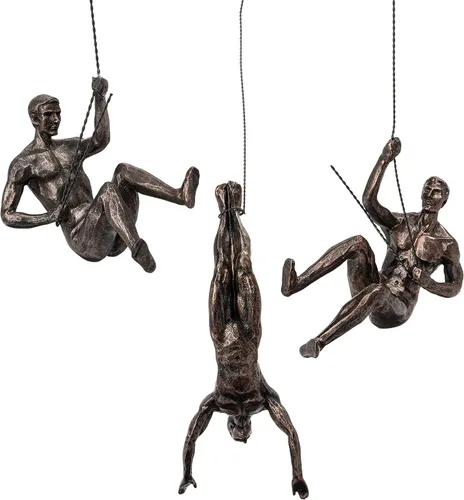 GUTE Juego de 3 esculturas artísticas de pared para hombres y hombres que escalan (juego de 3) – Regalo perfecto para decoración del hogar, arte de