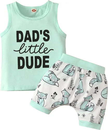 Afunbaby Ropa de verano para bebé niño, camiseta sin mangas, pantalones cortos para recién nacidos, 6, 12, 18, 24 meses