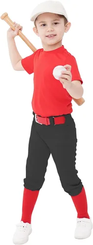 Miniatura 6 de QBK 2T-17Y - Pantalones de béisbol para niños pequeños, pantalones de sóftbol para jóvenes, pantalones de béisbol para niños y niñas