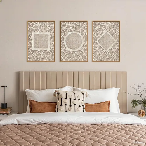 Miniatura 59 de Lienzo decorativo abstracto grande con marco naranja quemado, decoración de pared azul neutro y negro, arte moderno con pinceladas, impresión