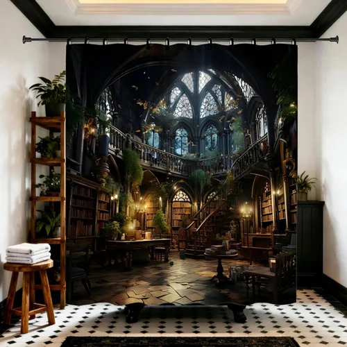 Miniatura 9 de Cortinas de ducha de bosque encantado, cortinas de ducha verdes de jardín natural para baño, divertida decoración de baño de poliéster impermeable