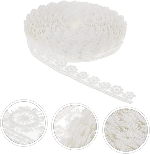 Miniatura 5 de Ciieeo 1 rollo de vestidos de novia de encaje calado para novia tela vintage ribete de encaje blanco bordado negro bordado de tela de ajuste de seda