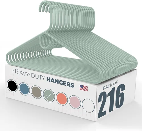 Miniatura 103 de Perchas de plástico resistentes hechas en Estados Unidos a granel, 20, 30, 50, 100 unidades disponibles, perchas de plástico fuertes, perchas