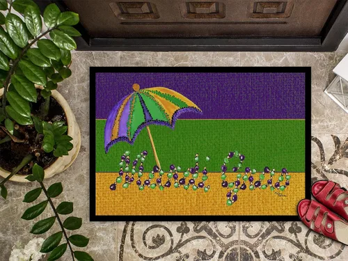 Miniatura 2 de Caroline's Treasures Tapete 8381MAT Mardi Gras de 18 x 27 pulgadas, tapete para puerta delantera, para interiores y exteriores, para entrada