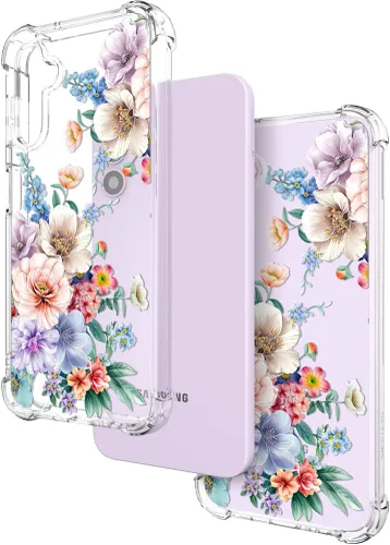 Miniatura 2 de Hungo Funda compatible con Samsung Galaxy S23 con diseño floral y bonito diseño transparente, femenino para mujeres y niñas, con hermoso clavel