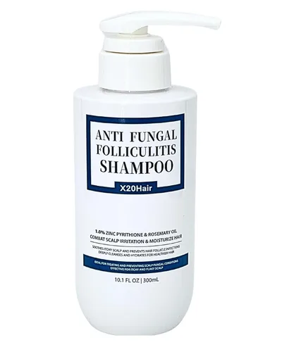 Champú de foliculitis con piritiona de zinc al 1% | Champú suave anticaspa para cuero cabelludo con picazón, seco y sensible | Nutritivo con aloe,