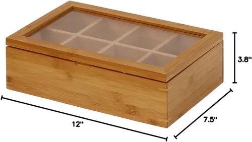 Miniatura 5 de Oceanstar - TB1323 Oceanstar Caja de té de bambú, 12 pulgadas, natural
