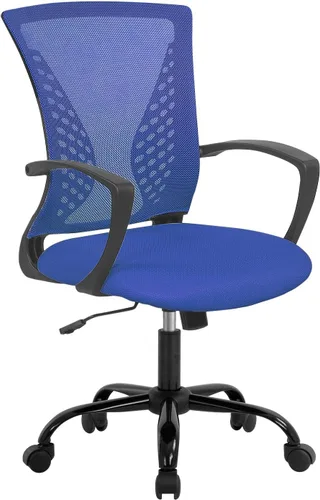 Silla de Oficina Ergonómica Silla de Escritorio Silla de Malla para Computadora con Soporte Lumbar Reposabrazos Giratoria con Ruedas Ajustable Silla