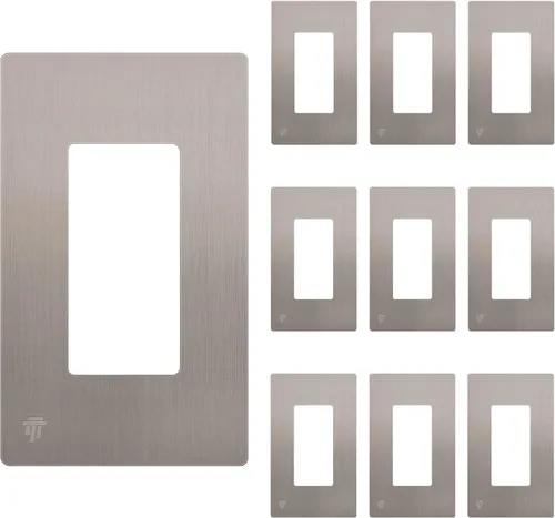 Miniatura 23 de ENERLITES Placas Decorativas de Pared sin Tornillos Cubiertas de Tomacorrientes Seguras para Niños, Tamaño 2-Gang 4.68" H x 4.73" L, Policarbonato